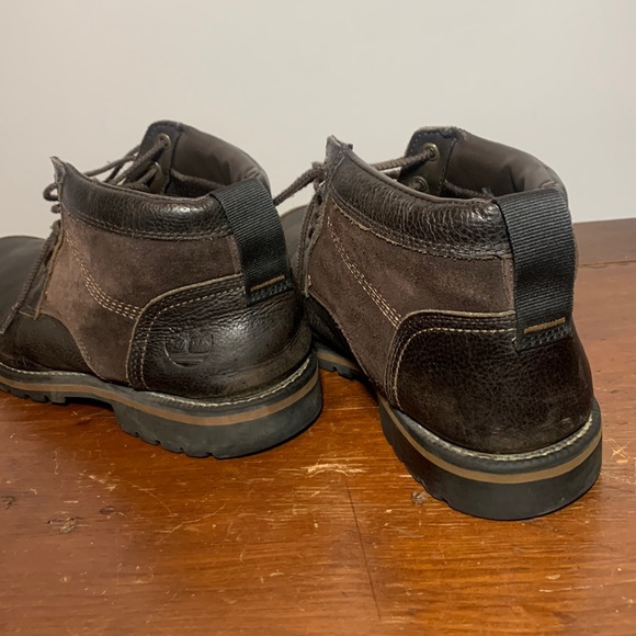 LIKE NEW! TIMBERLAND Brown leather Lace-Up Chukka Boots Mens US 10 - Picture 4 of 5